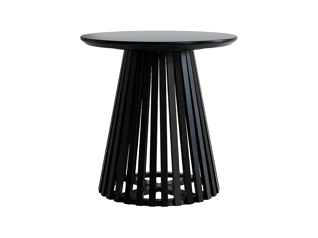 Table d'appoint ronde noire en bois d'acacia D50 cm - Képès