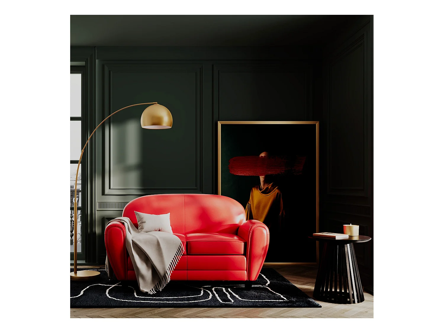 Table d'appoint ronde noire en bois d'acacia D50 cm - Képès