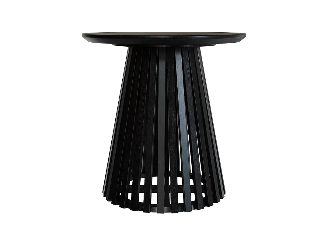 Table d'appoint ronde noire en bois d'acacia D50 cm - Képès