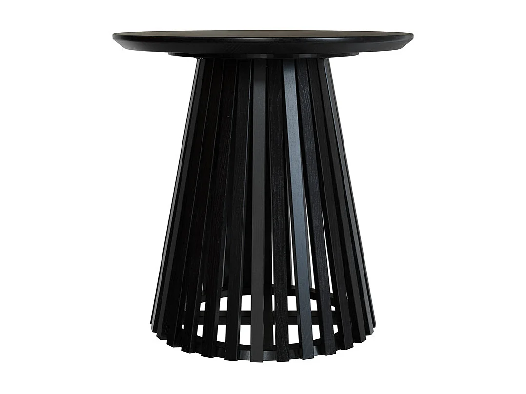 Table d'appoint ronde noire en bois d'acacia D50 cm - Képès