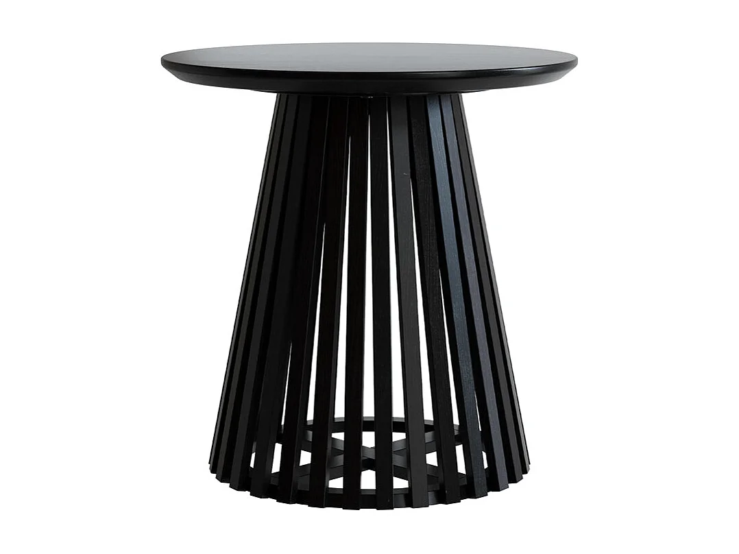 Tavolino rotondo nero in legno di acacia D50 cm - Képès