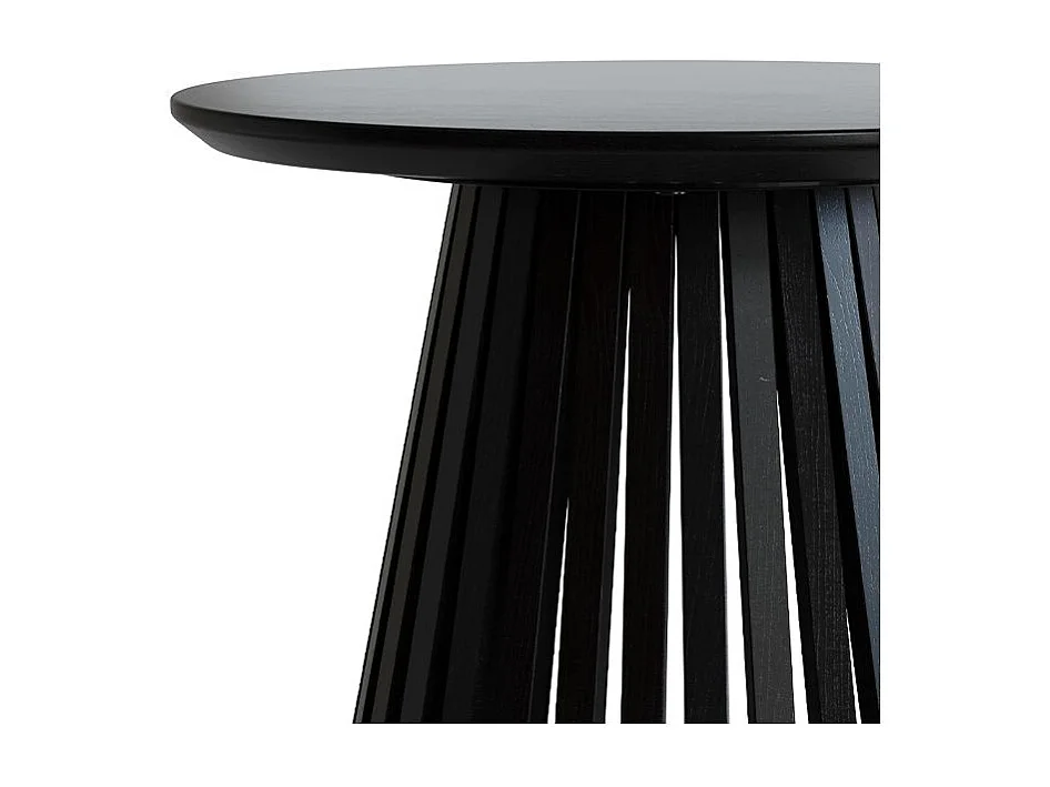 Tavolino rotondo nero in legno di acacia D50 cm - Képès