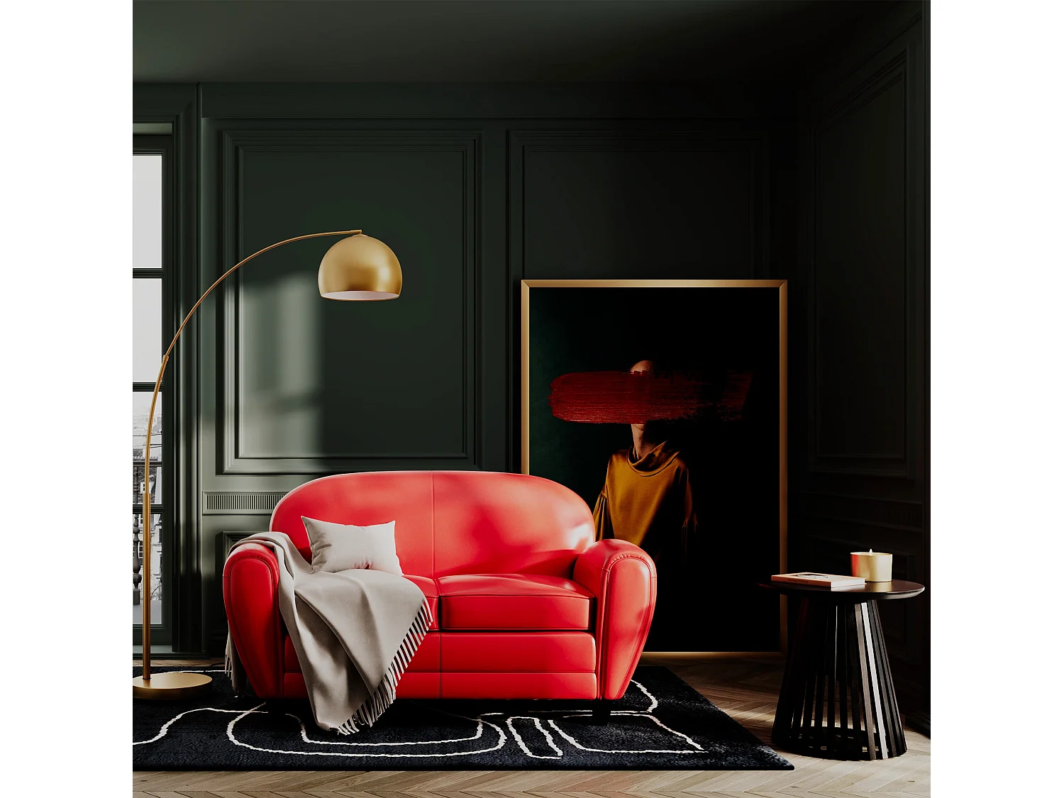 Tavolino rotondo nero in legno di acacia D50 cm - Képès