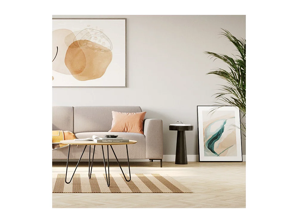 Table d'appoint ronde noire en bois de suar D35 cm - Janah