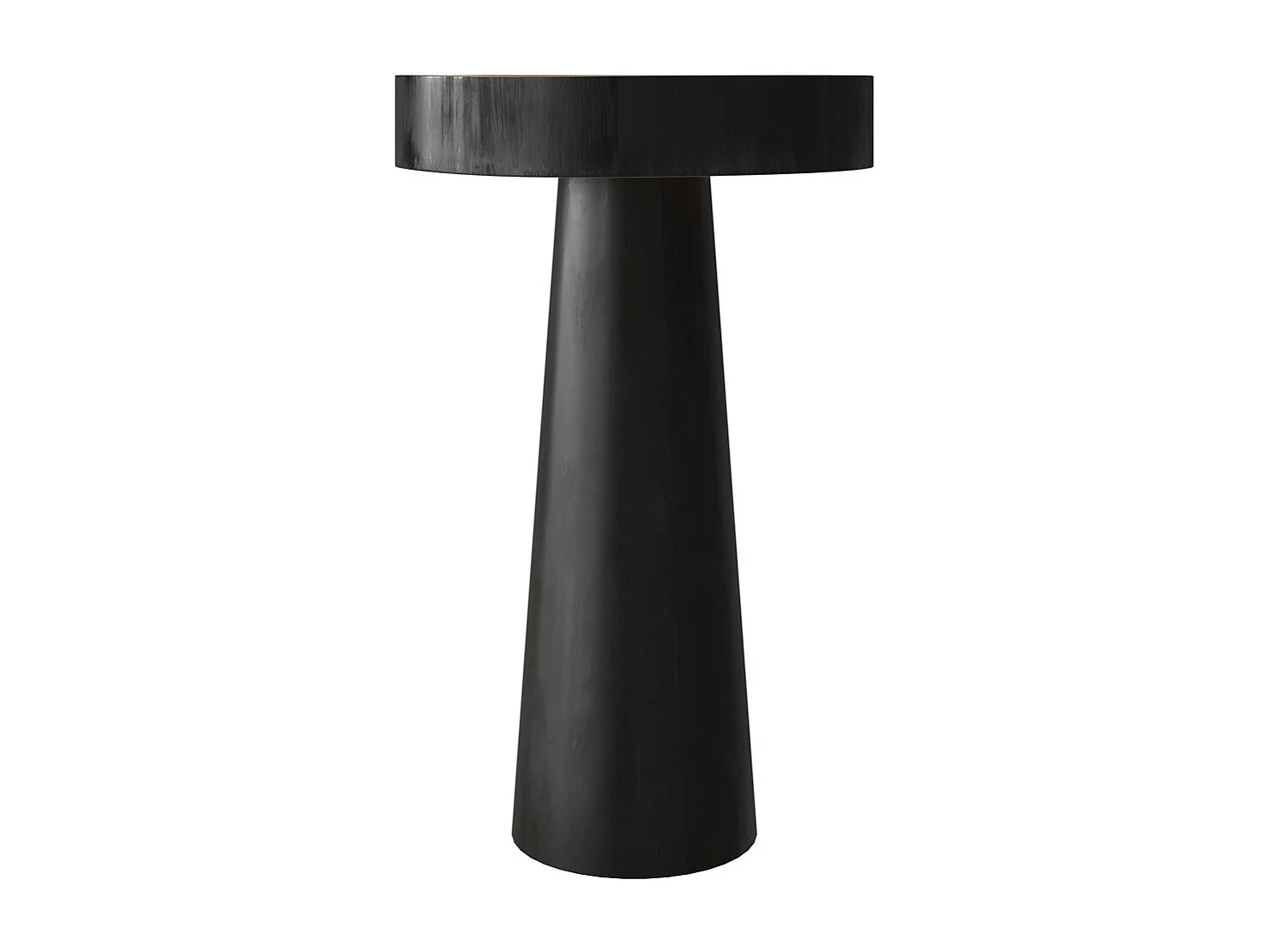 Tavolino rotondo nero in legno di suar D35 cm - Janah