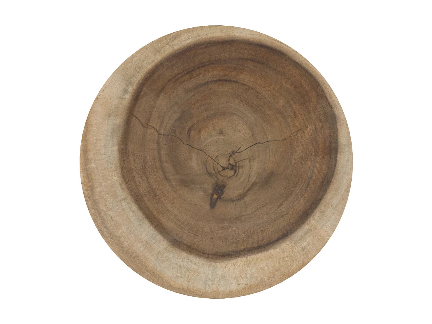 Tavolino rotondo nero in legno di suar D35 cm - Janah