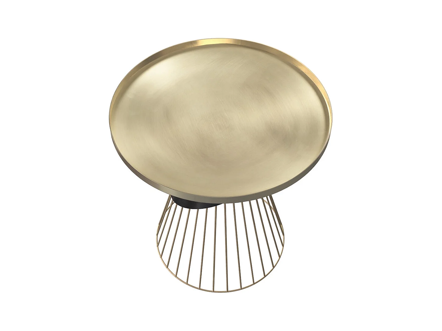 Table d'appoint ronde en métal noir et plateau laiton D45 cm - Corry