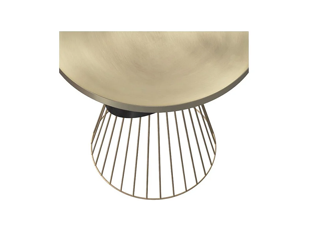 Table d'appoint ronde en métal noir et plateau laiton D45 cm - Corry