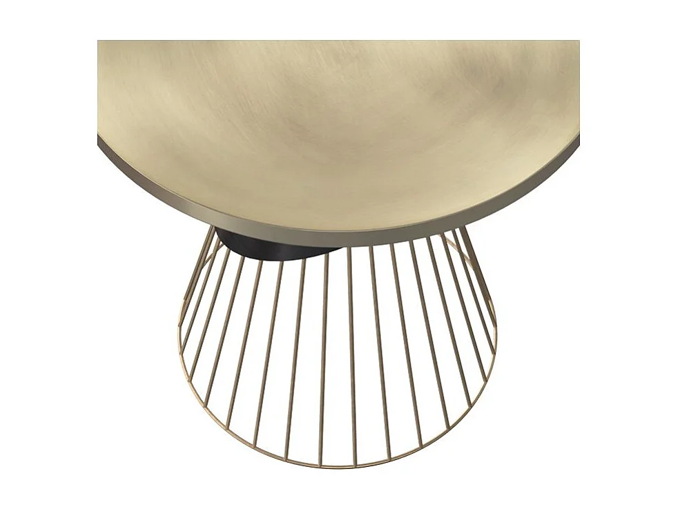 Tavolino rotondo in metallo nero e ottone - Corry