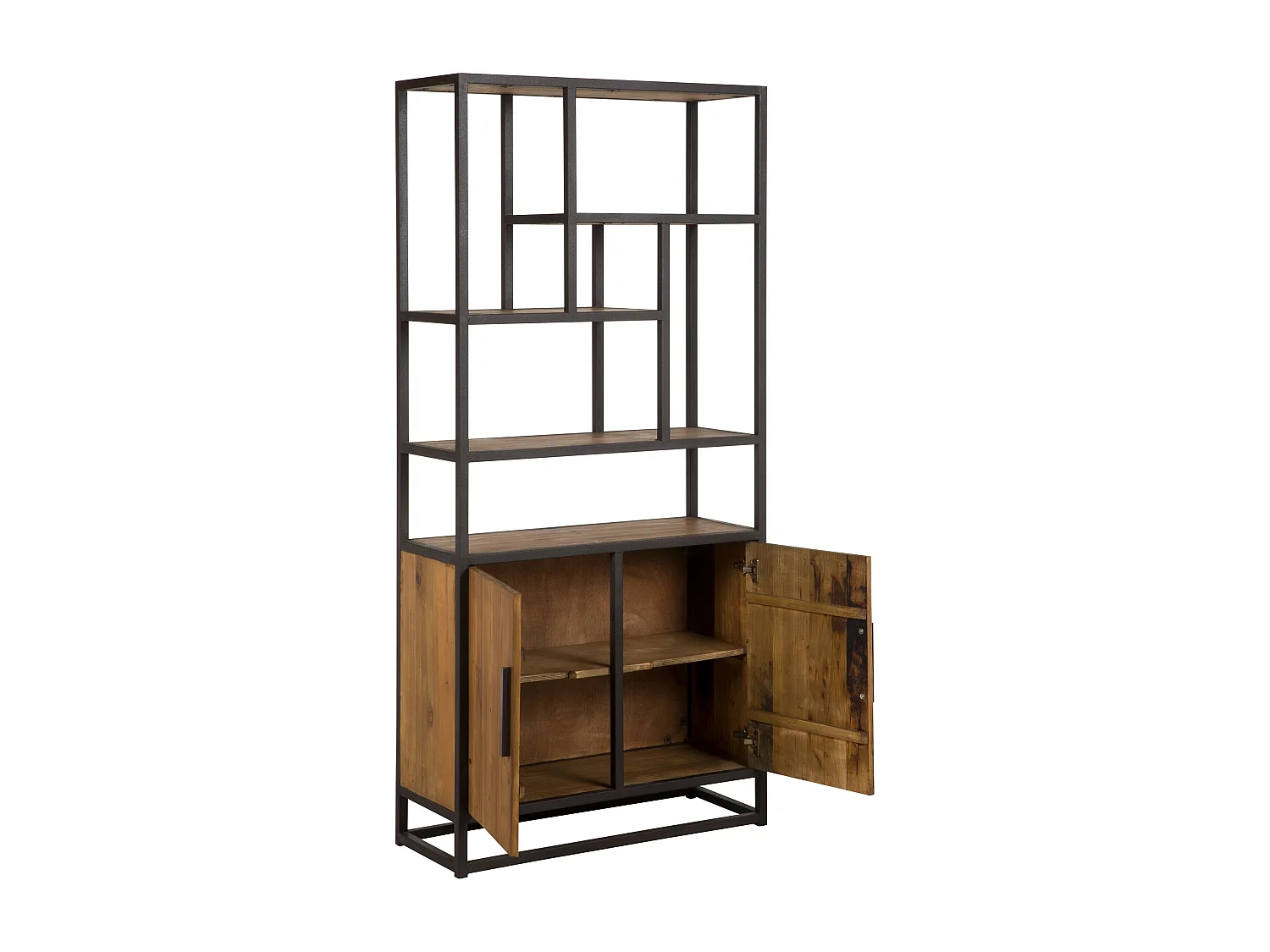 Estantería de madera de cedro reciclada y metal - Raffi