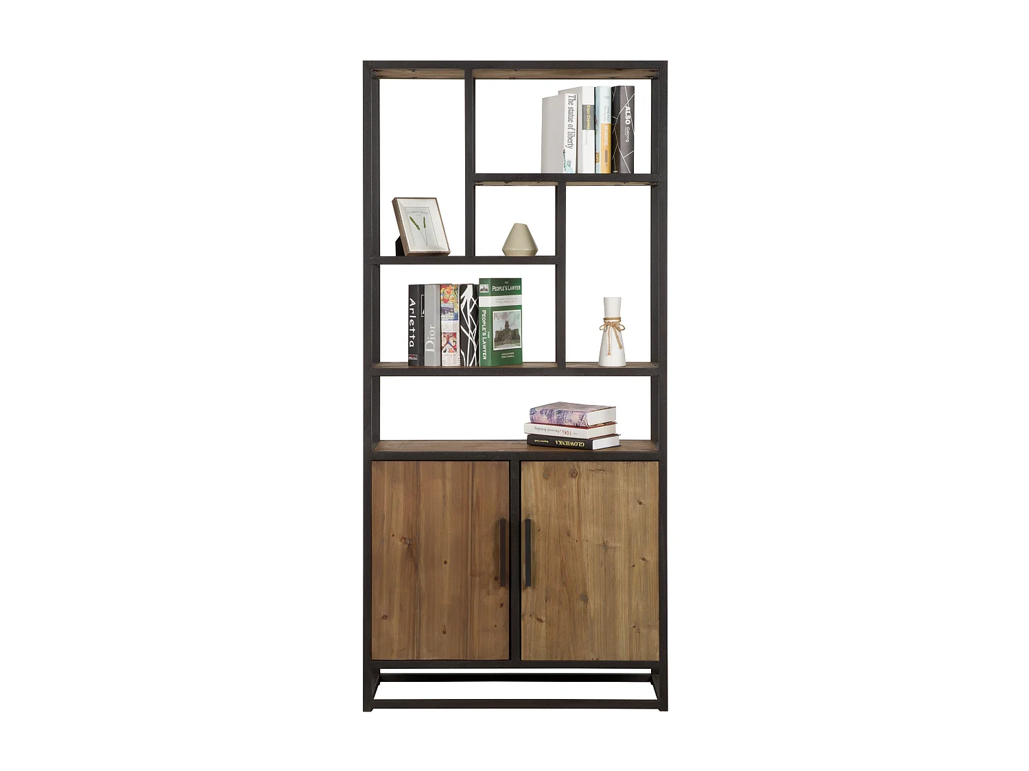 Estantería de madera de cedro reciclada y metal - Raffi