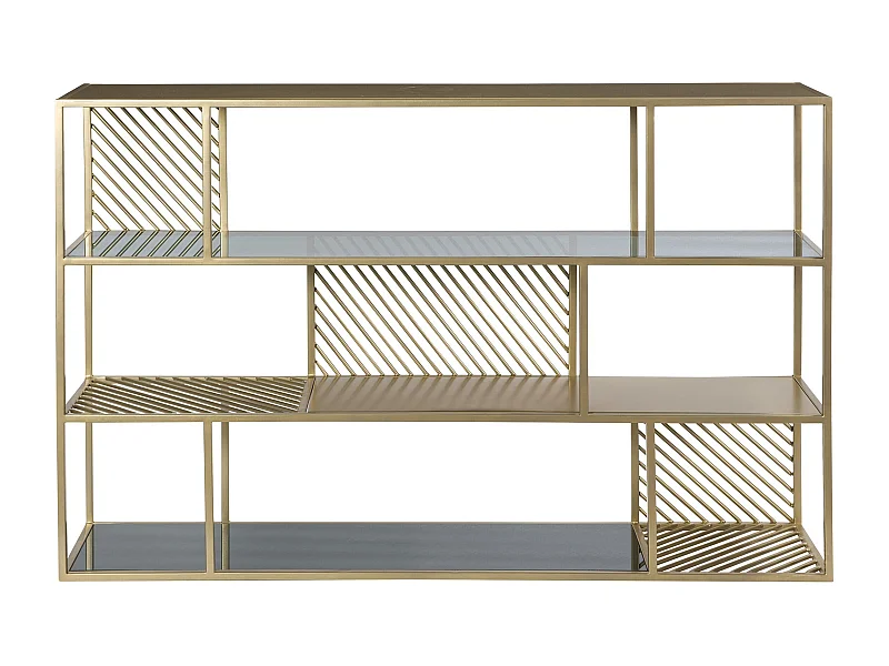 Scaffale a 3 livelli in metallo e vetro - Camus