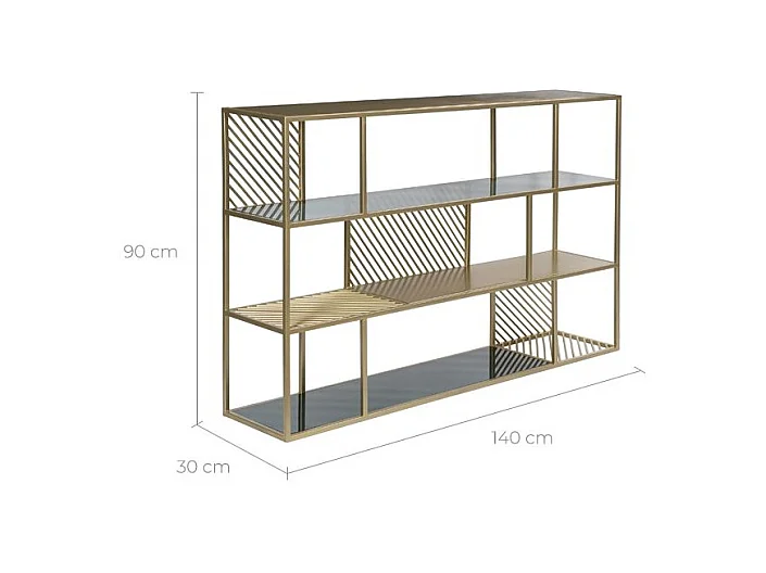Estantería de metal y cristal de 3 niveles - Camus