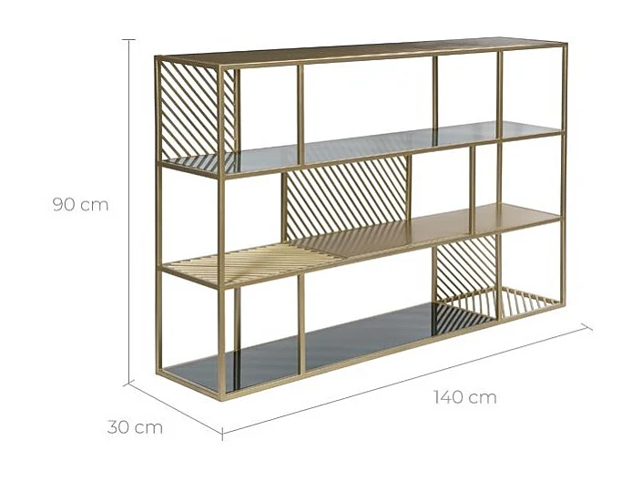 Estantería de metal y cristal de 3 niveles - Camus