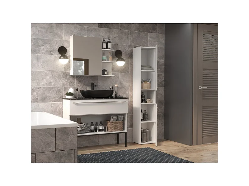 LUANA - Mueble de baño con 2 puertas - Medidas 31x30x174 cm - Columna de almacenaje para baño