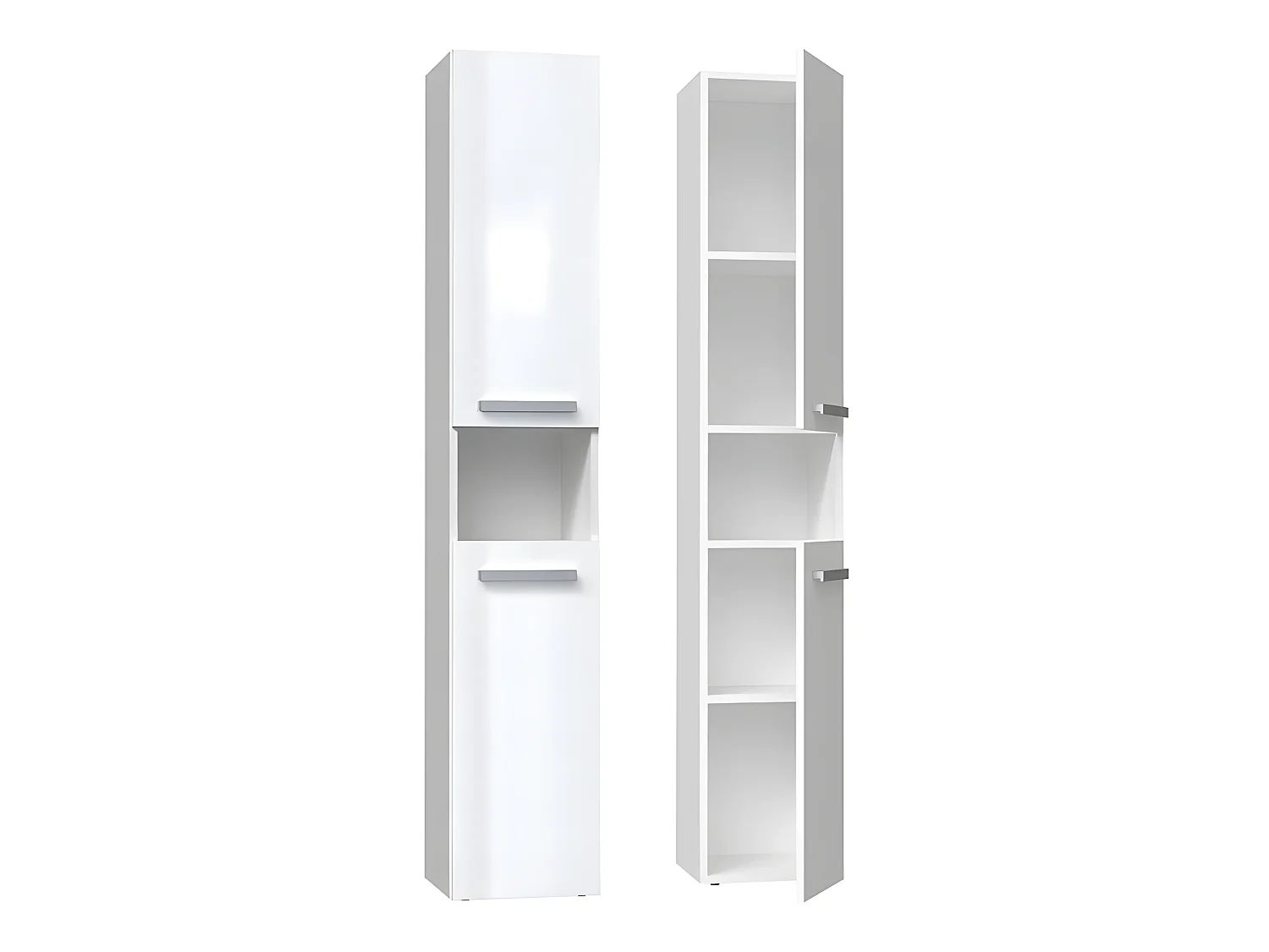 LUANA - Mueble de baño con 2 puertas - 31x30x174cm - Columna de almacenaje para baño