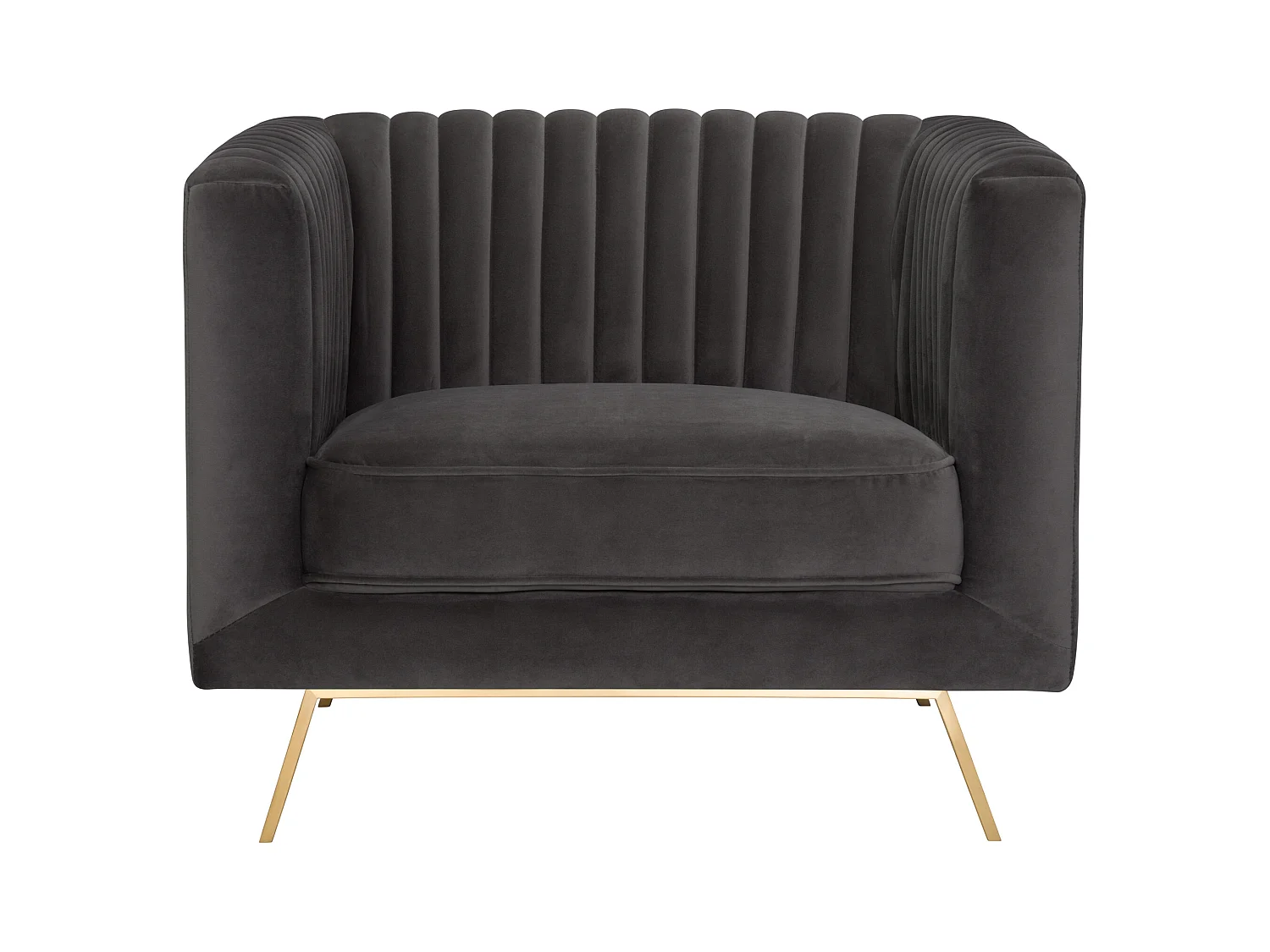 Fauteuil en velours gris - Gatsby