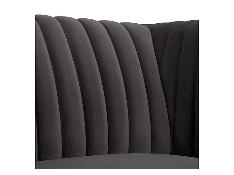 Sillón de terciopelo gris con patas de metal dorado - Gatsby