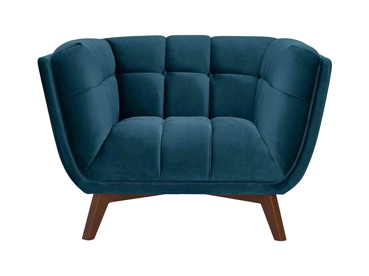 Fauteuil en velours bleu foncé - Mona