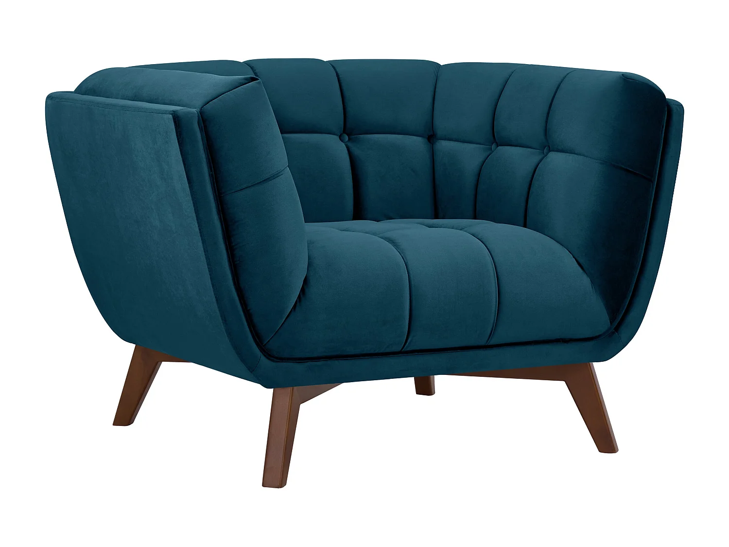 Fauteuil en velours bleu foncé - Mona