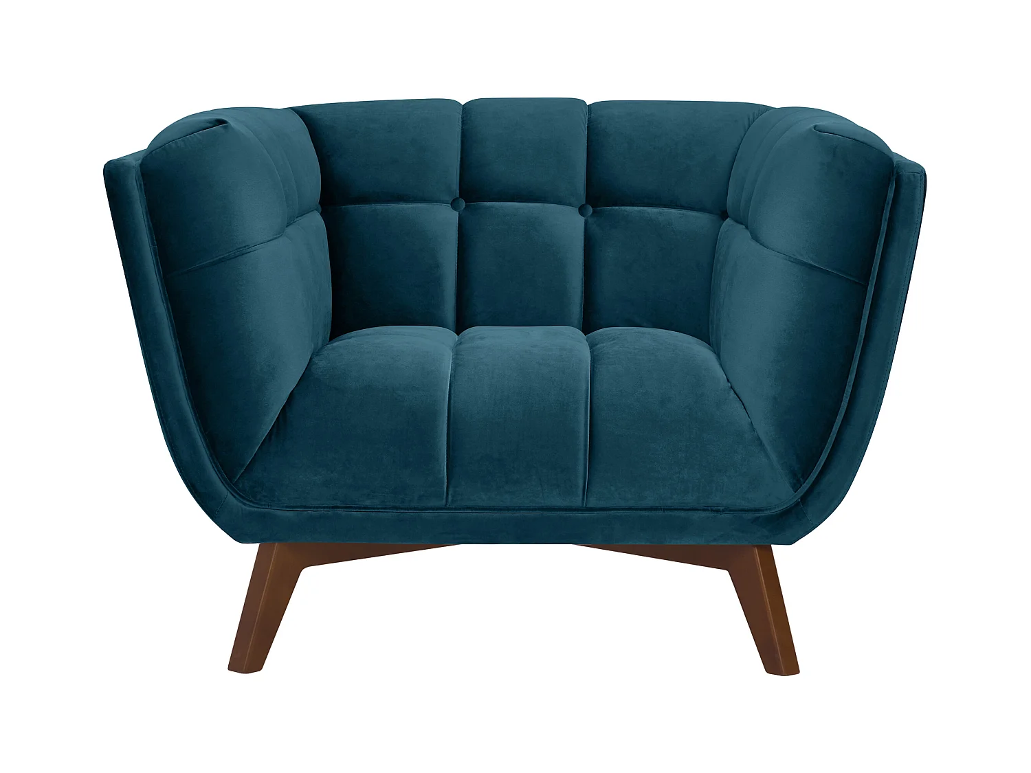 Fauteuil en velours bleu foncé - Mona