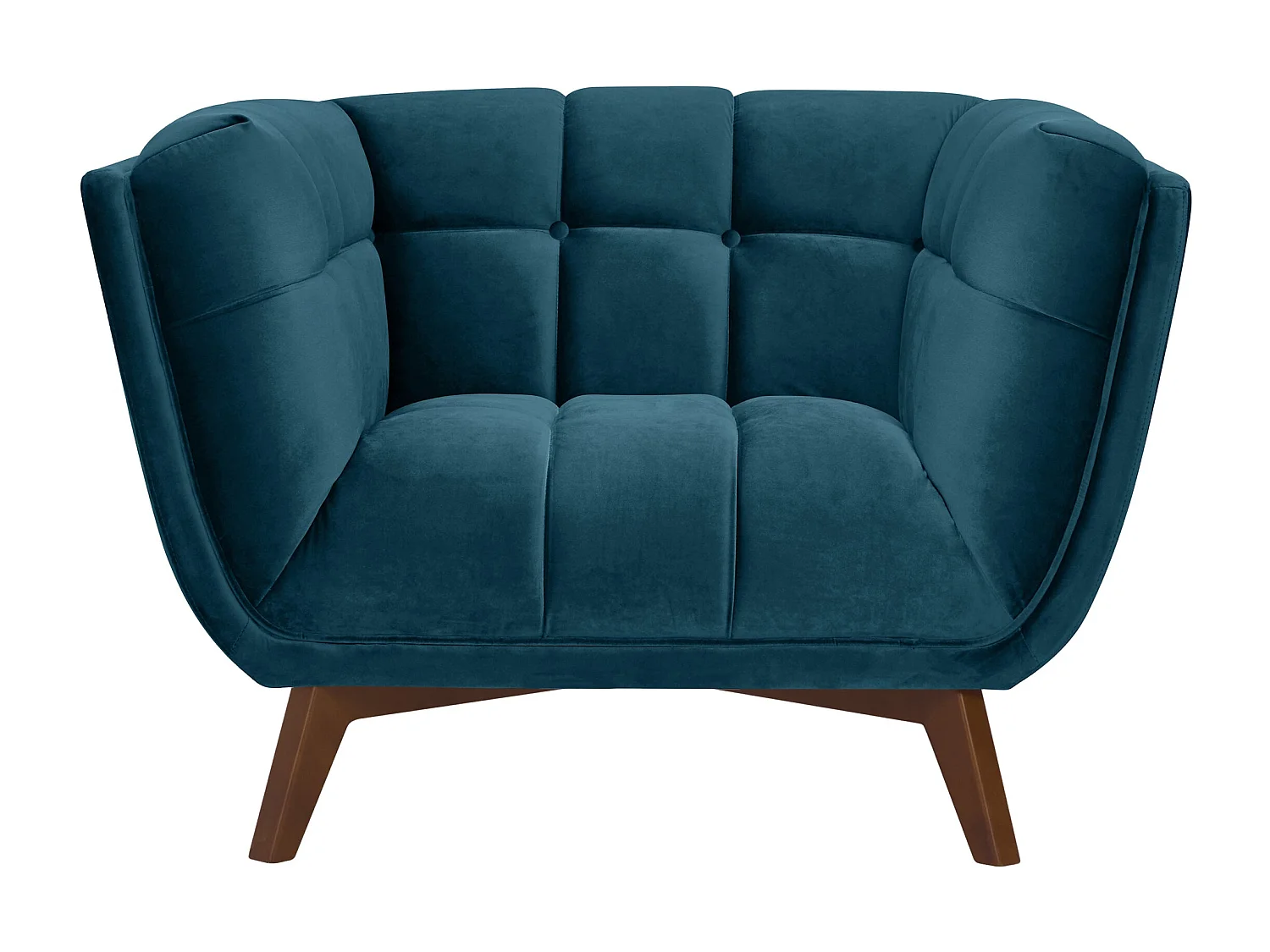 Fauteuil en velours bleu foncé - Mona