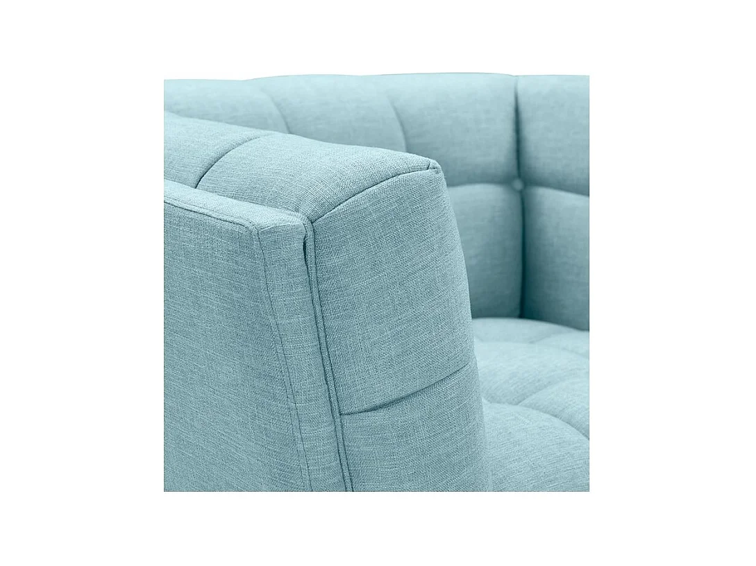 Sillón tapizado en tejido azul claro - Carmen