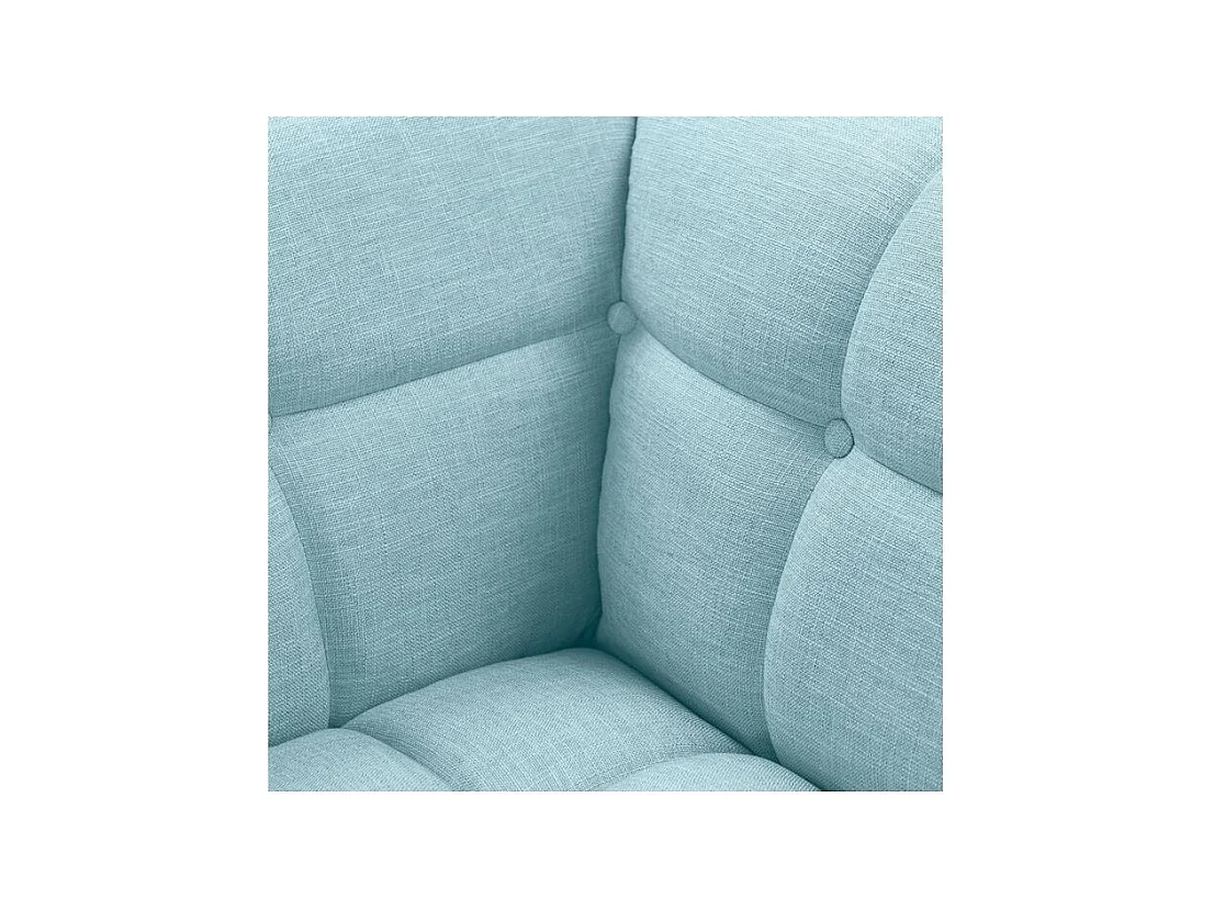 Sillón tapizado en tejido azul claro - Carmen