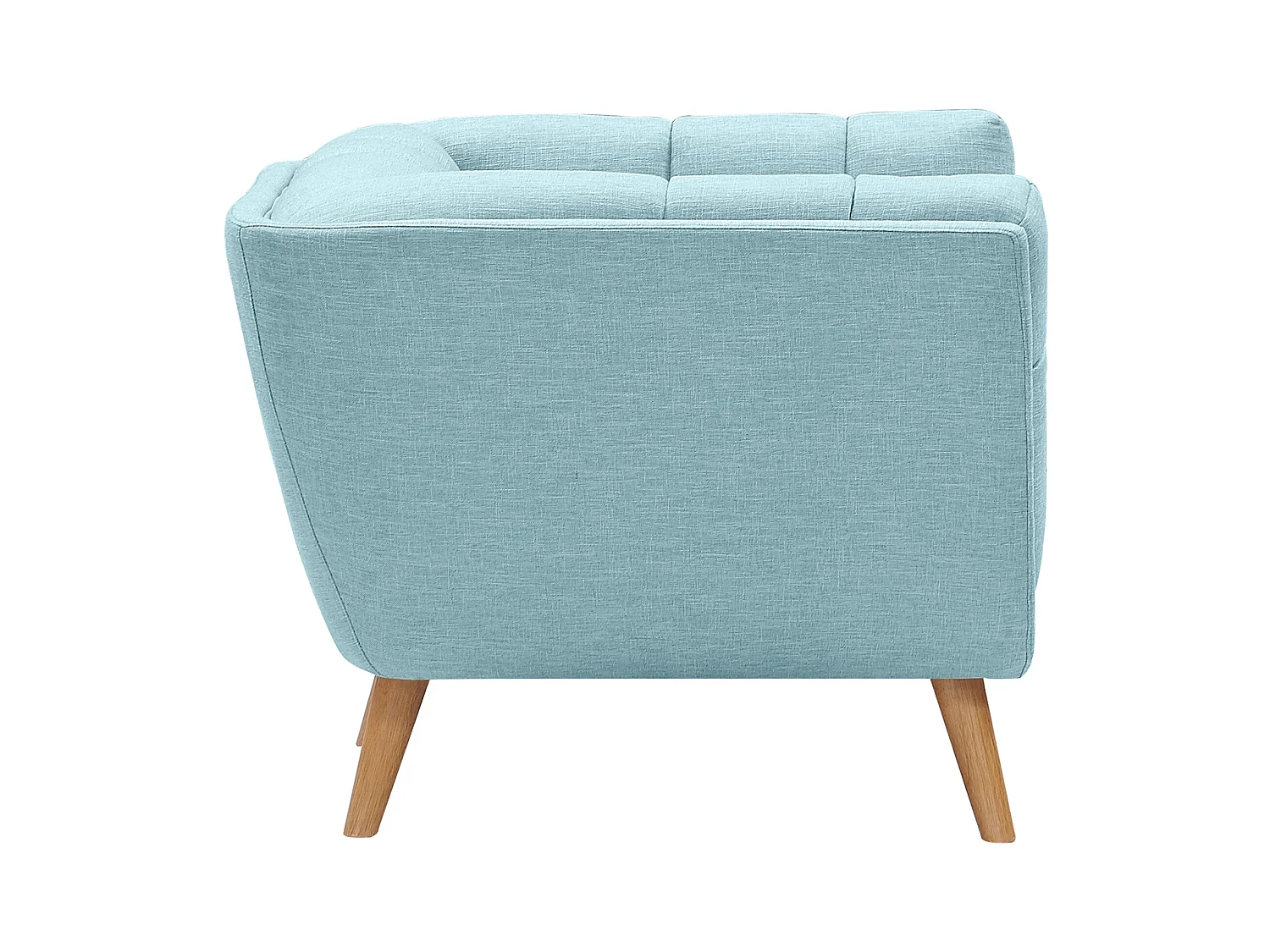 Sillón tapizado en tejido azul claro - Carmen