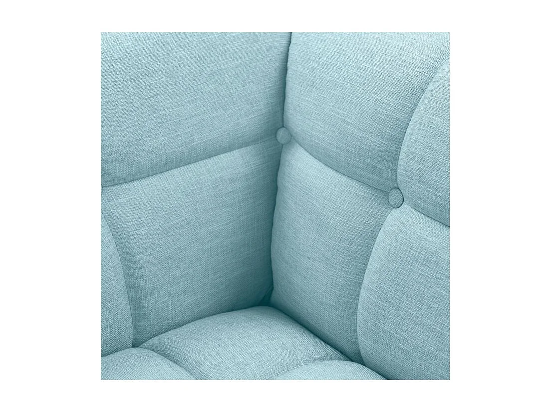 Fauteuil capitonné en tissu bleu clair - Carmen