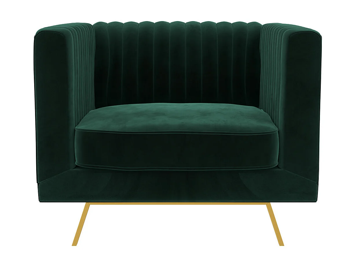 Sillón de terciopelo verde oscuro - Gatsby