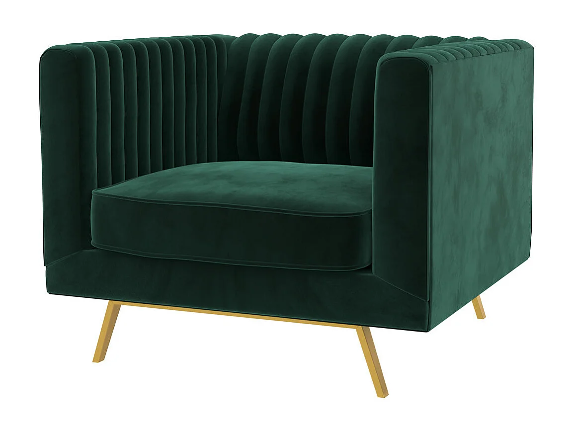 Sillón de terciopelo verde oscuro - Gatsby