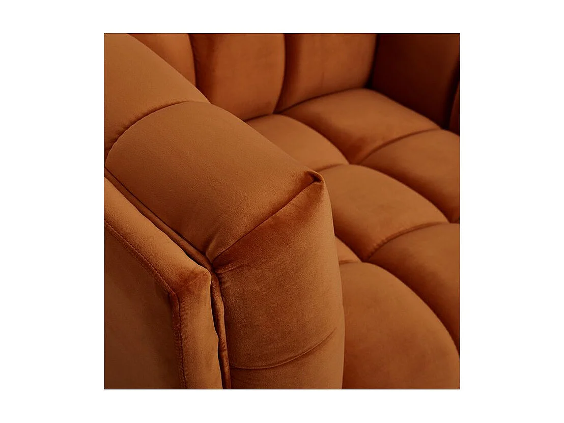 Fauteuil en velours orange curcuma - Mona