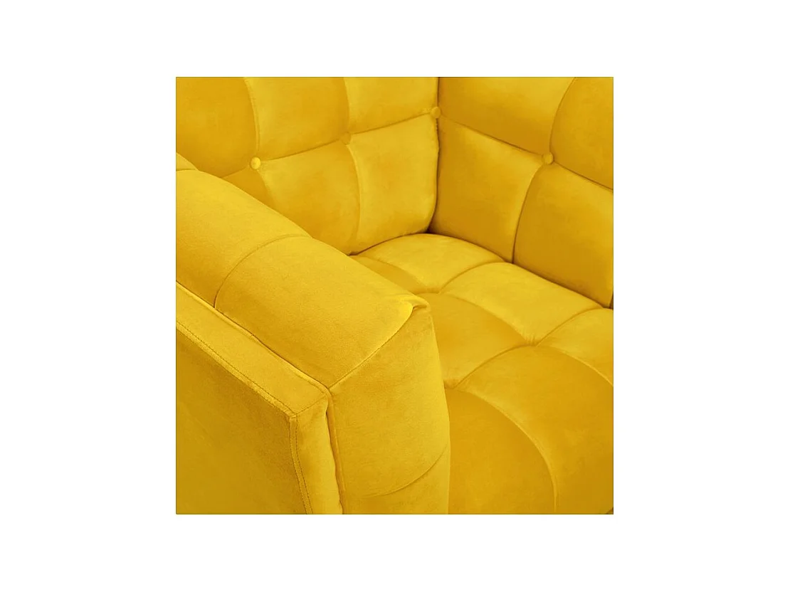 Sillón de terciopelo amarillo con patas - Mona