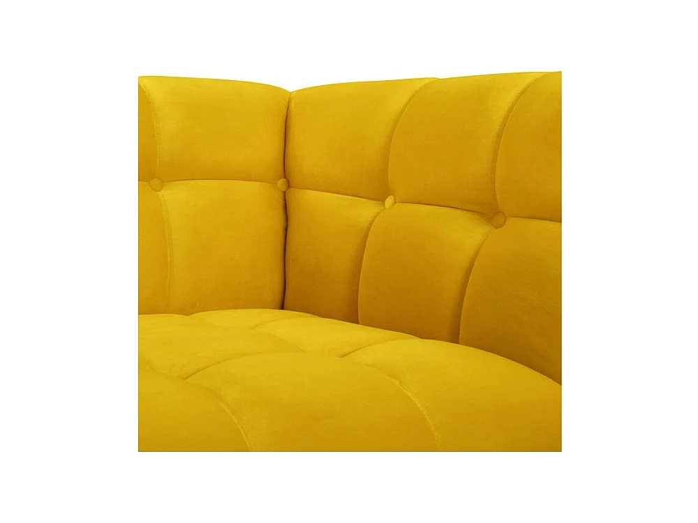 Sillón de terciopelo amarillo con patas - Mona