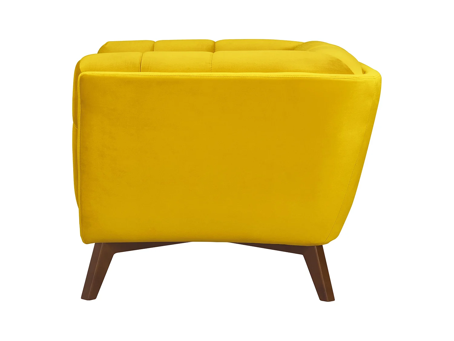 Sillón de terciopelo amarillo con patas - Mona