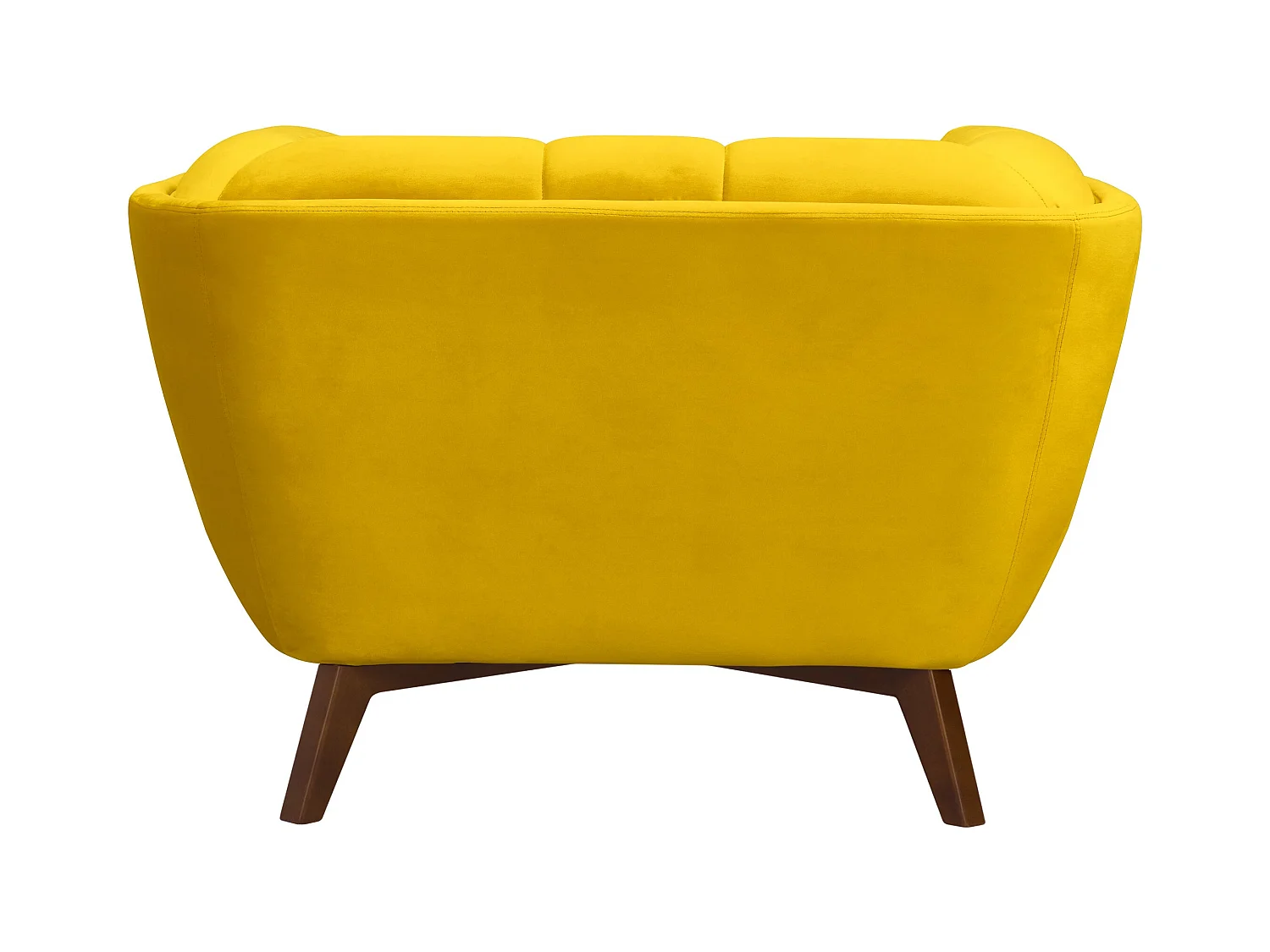 Sillón de terciopelo amarillo con patas - Mona