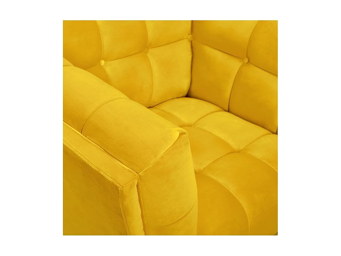 Sillón de terciopelo amarillo con patas - Mona