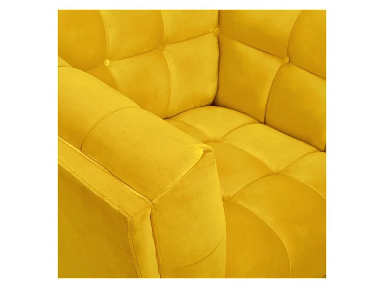 Poltrona in velluto giallo con gambe - Mona
