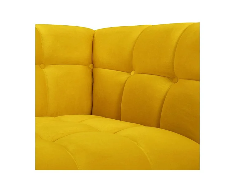 Poltrona in velluto giallo con gambe - Mona