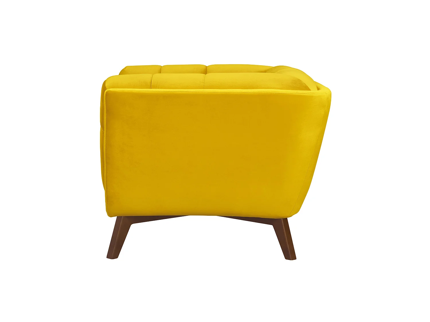 Poltrona in velluto giallo con gambe - Mona