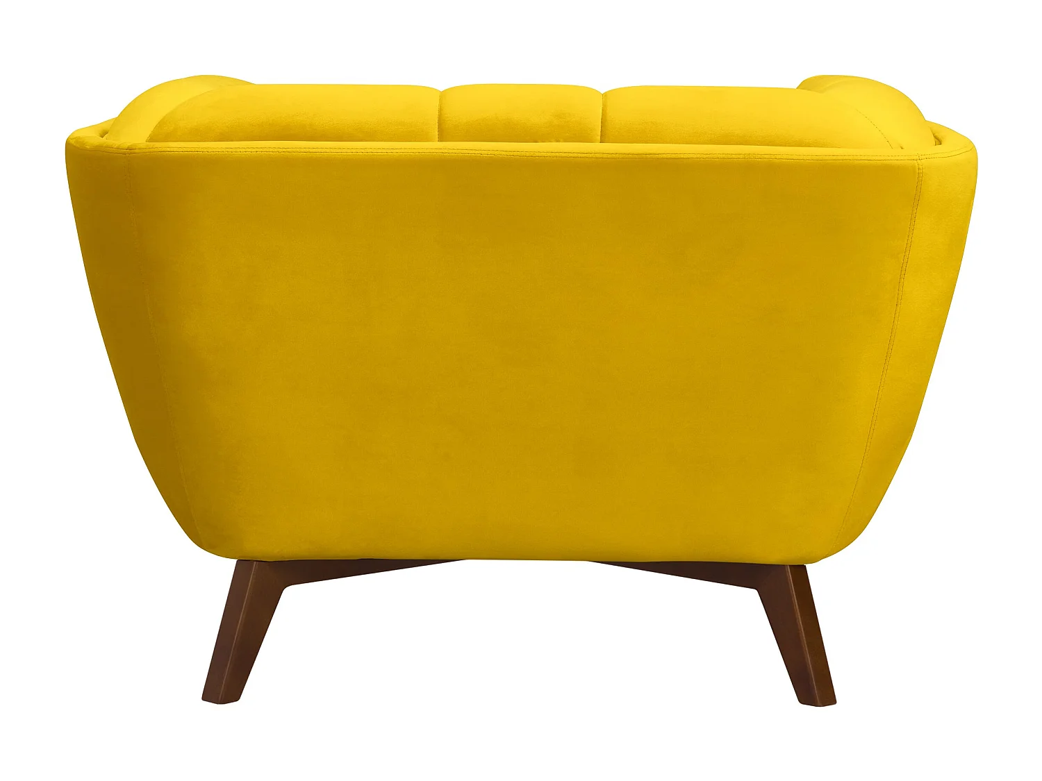 Poltrona in velluto giallo con gambe - Mona