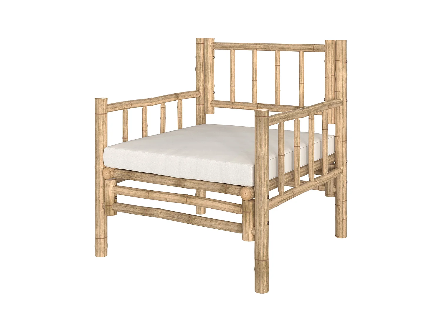 Fauteuil de jardin en bambou naturel - Vadella