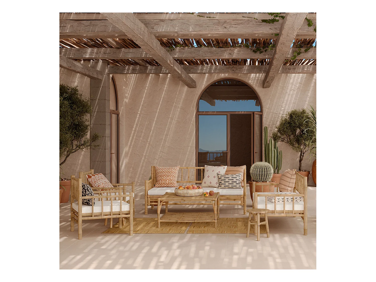 Fauteuil de jardin en bambou naturel - Vadella