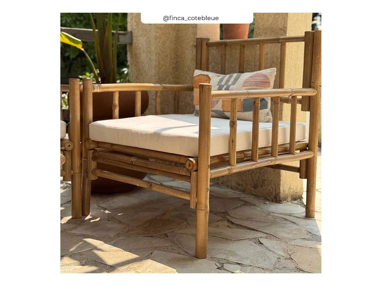 Fauteuil de jardin en bambou naturel - Vadella