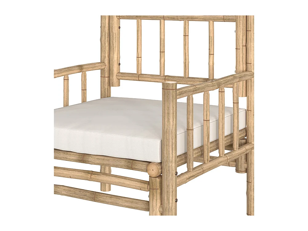 Fauteuil de jardin en bambou naturel - Vadella