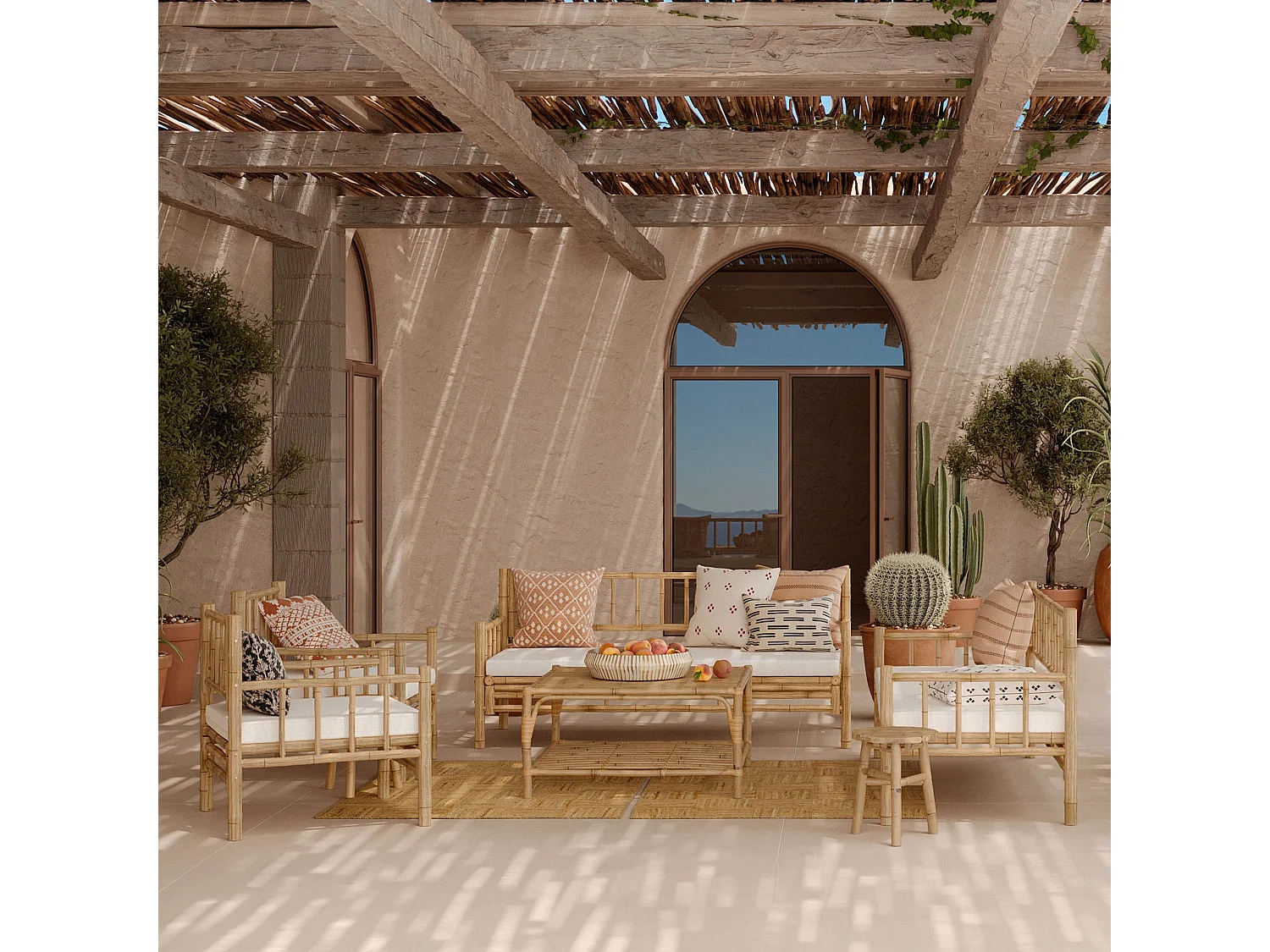 Fauteuil de jardin en bambou naturel - Vadella