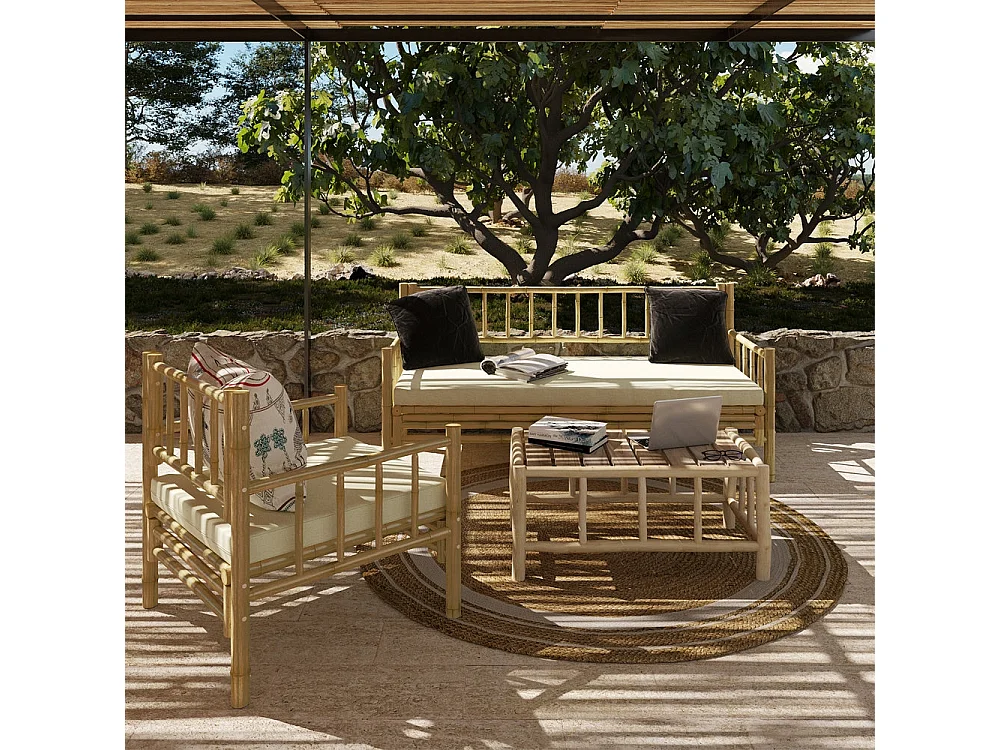 Fauteuil de jardin en bambou naturel - Vadella