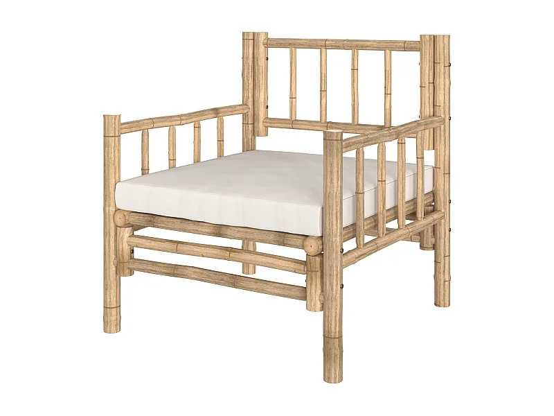 Fauteuil de jardin en bambou naturel - Vadella