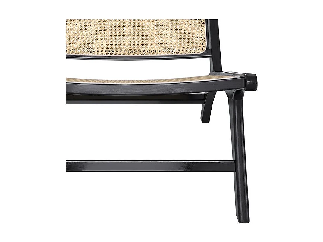 Fauteuil en teck noir et tressage cannage en rotin - Kilka